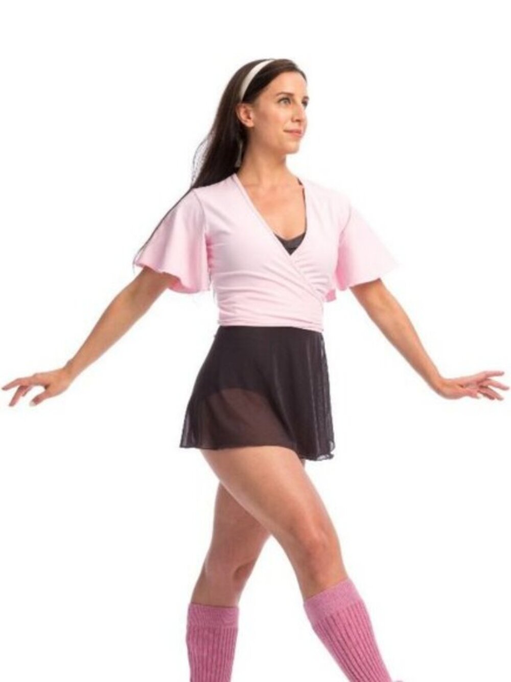 Ballet Beautiful Flutter Sleeve Jersey Wrap Top